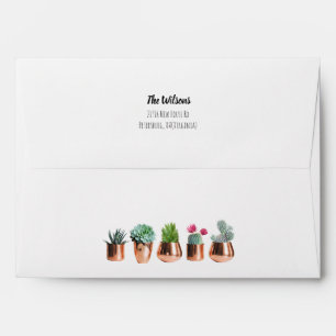 Cactus & Succulents in Rose Gold Pots Envelope