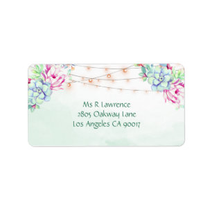 Cactus Succulents String Lights Floral Label