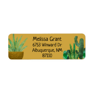 Cactus, Succulents, To From, Crafty, Return  Label