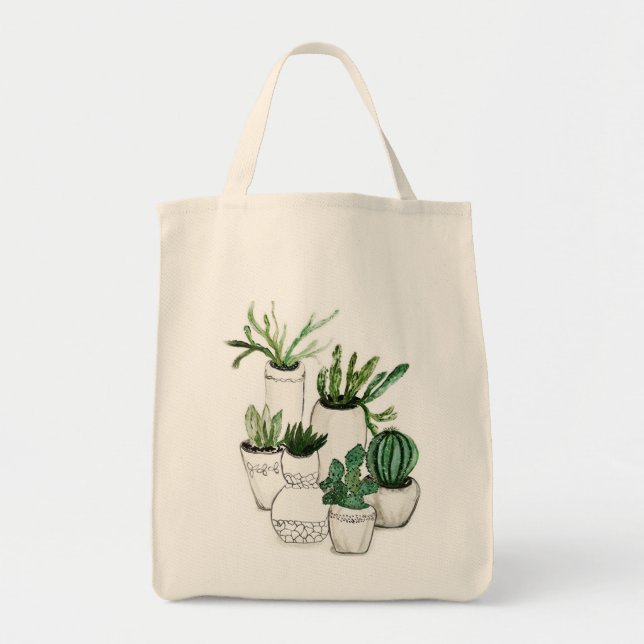 Cactus, succulents tote bag (Front)