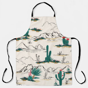 Cactus Succulents: Vintage Desert Floral. Apron