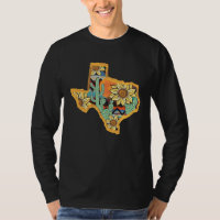 Cactus & Sunflower Texas Map Texas State Texas Hom