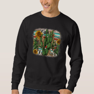 Cactus Sunflowers Serape Leopard Cowhide Western D Sweatshirt