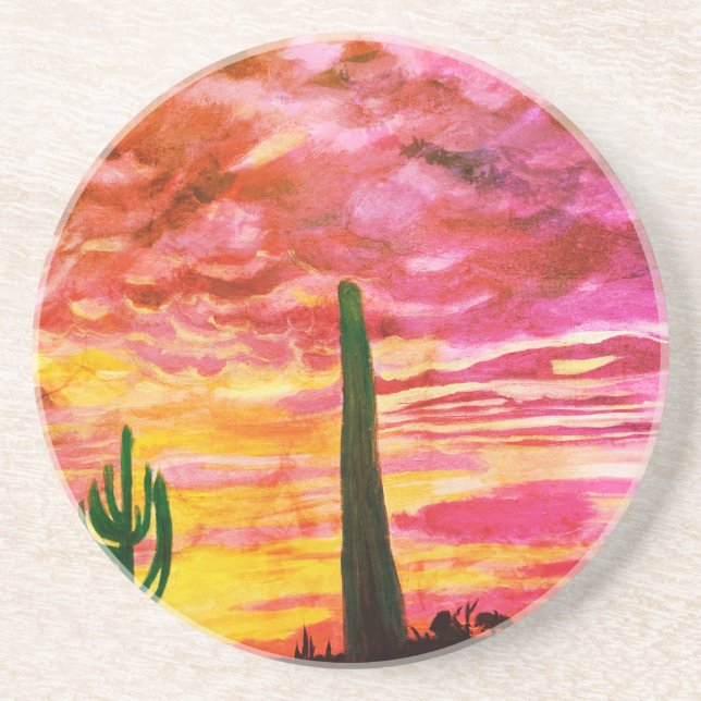 Cactus Sunset Coaster (Front)