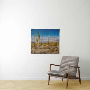 Cactus Sunset in Arizona Tapestry