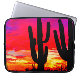 Cactus Sunset Red Pink Blue Orange Laptop Sleeve