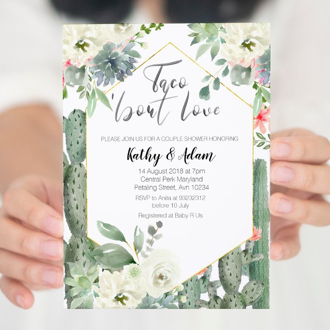 Cactus Taco about Love COUPLES SHOWER Invitation (Creator Uploaded)