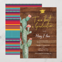 Cactus Taco 'bout a Graduation Party Invitation