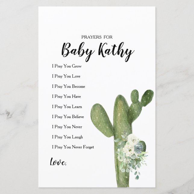 Cactus Taco 'bout Love Prayers for Baby Sign (Front)