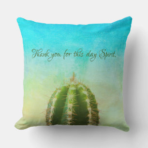 Cactus, Thank You Mantra With Customisable Text  T Cushion
