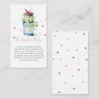 Cactus Theme Book For Baby Invitation Enclosure