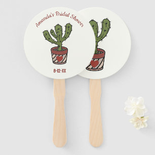 Cactus Theme Bridal Shower Personalised Hand Fan