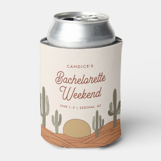 Cactus Themed Desert Bachelorette  Can Cooler (Can Front)
