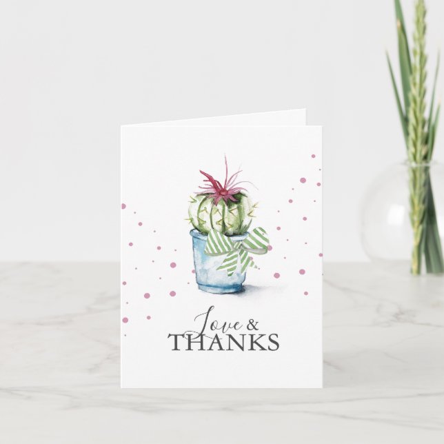 Cactus Themed Personalised Thank You Cards (Front)