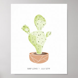 Cactus Thumbprint Guestbook, Succulent Baby shower Poster
