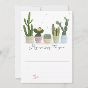 Cactus Time Capsule Message To You Invitation