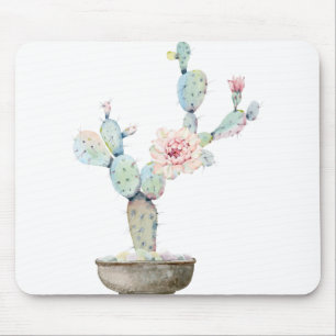 Cactus Torn Green Flower Mouse Pad
