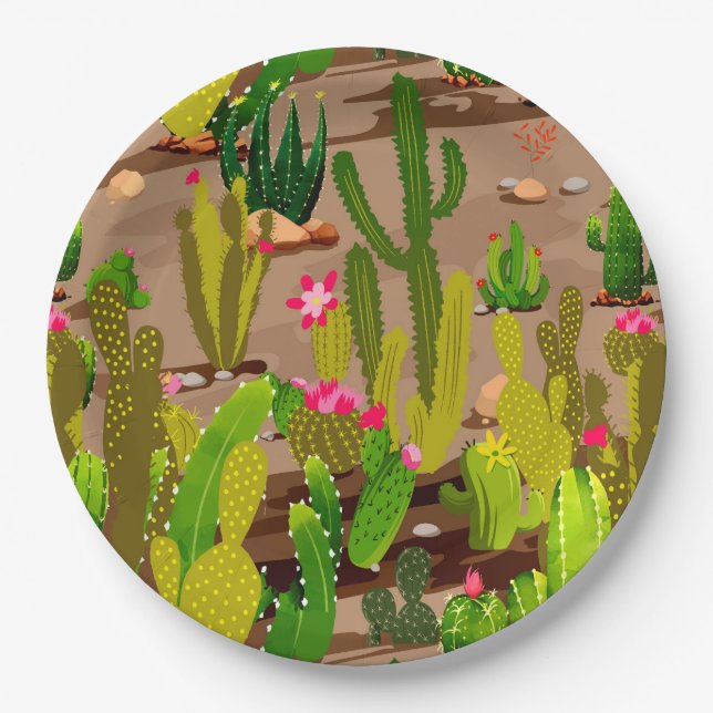 Cactus Variety 3 Paper Plate (Front)