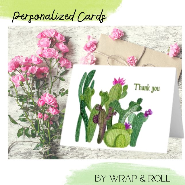 Cactus Variety Personalised Thank You Card (Creator Uploaded)