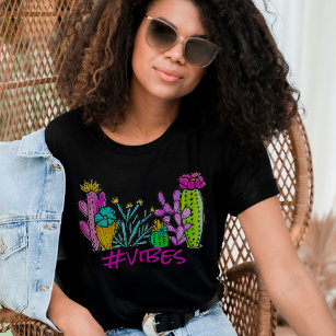 Cactus Vibes Watercolor Succulent Garden Whimsical T-Shirt
