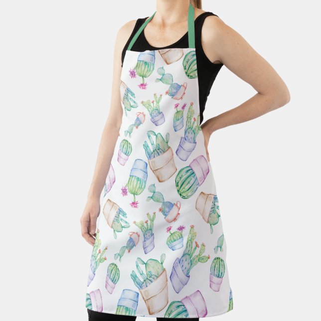 Cactus Watercolor Apron (Insitu)