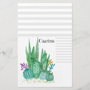 Cactus watercolor cacti flowers floral desert illu stationery