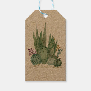 Cactus, watercolor gift tags