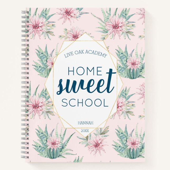 Cactus Watercolor Homeschool Notebook Journal (Front)