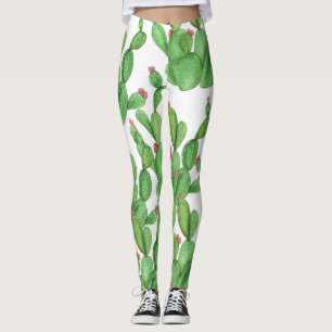 Cactus Watercolor: Seamless Pattern Background Leggings
