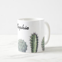 Cactus watercolour mug