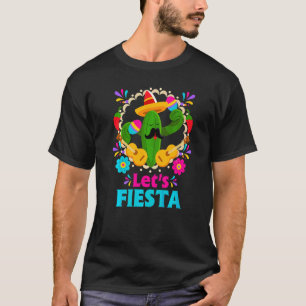 Cactus Wearing Sombrero And Playing Maracas Cinco T-Shirt