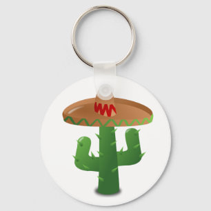 Cactus Wearing Sombrero Key Ring
