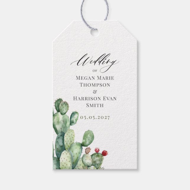 Cactus Wedding  Gift Tags (Front)