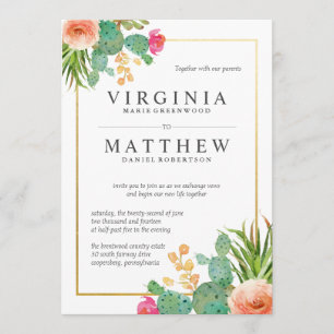 Cactus Wedding Invitations