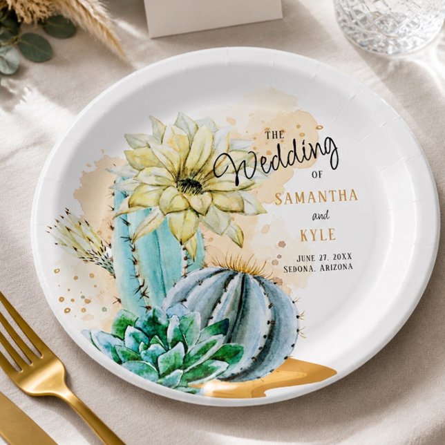 Cactus Wedding Paper Plate (Creator Uploaded)
