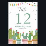 Cactus Wedding Rustic Fiesta Table Number Card<br><div class="desc">Set the tone for your party with these wonderful,  elegant looking Table Number cards with a cactus fiesta theme. Soft pastel colours and hand drawn illustrations characterise this invitation suite. The Fiesta theme is perfect for a summer party.</div>
