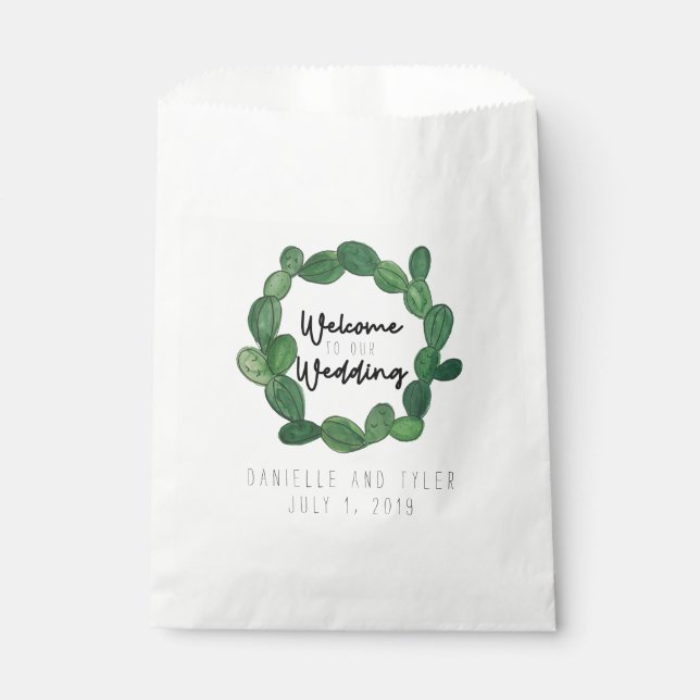 Cactus Wedding: Welcome Favour Bags (Front)