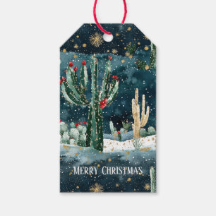 Cactus Western Cowboy Cowgirl Christmas Gift Tags
