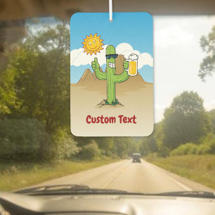 Cactus with Beer Car Air Freshener