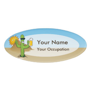 Cactus with Beer Name Tag