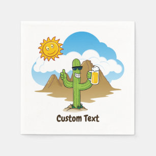 Cactus with Beer Napkin