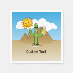 Cactus with Beer Napkin