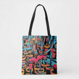 Cactus Worl Stylized All Over Print Tote Bag