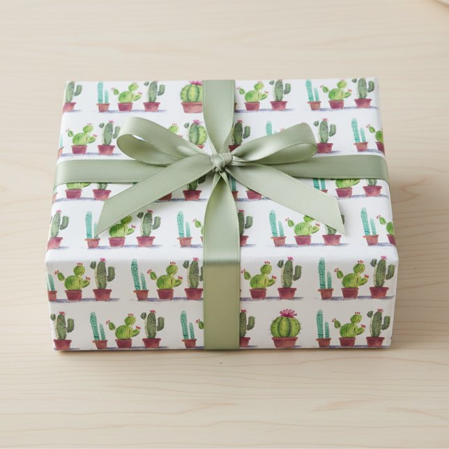 Cactus Wrapping Paper  (Playful Cactus Art Wrapping Paper)
