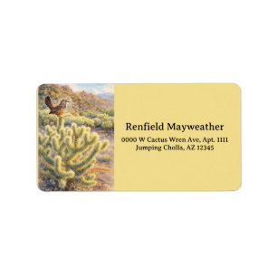 Cactus Wren Arizona State Bird Sonoran Desert Label