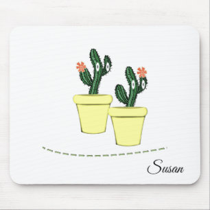 Cactus Yellow Pots Floral Mouse Pad! Pad