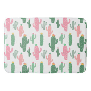 Cactuses pattern kids bathroom bath mat