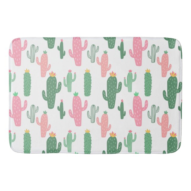 Cactuses pattern kids bathroom  bath mat (Front)
