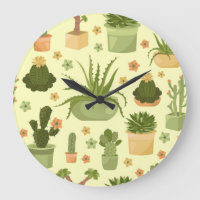 Cactuses, succulents: vintage houseplants pattern.