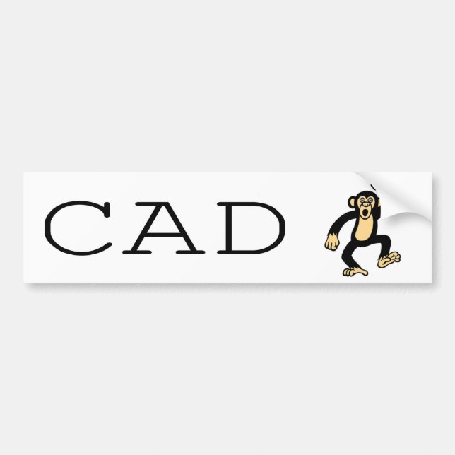 CAD Monkey 1 Bumper Sticker (Front)